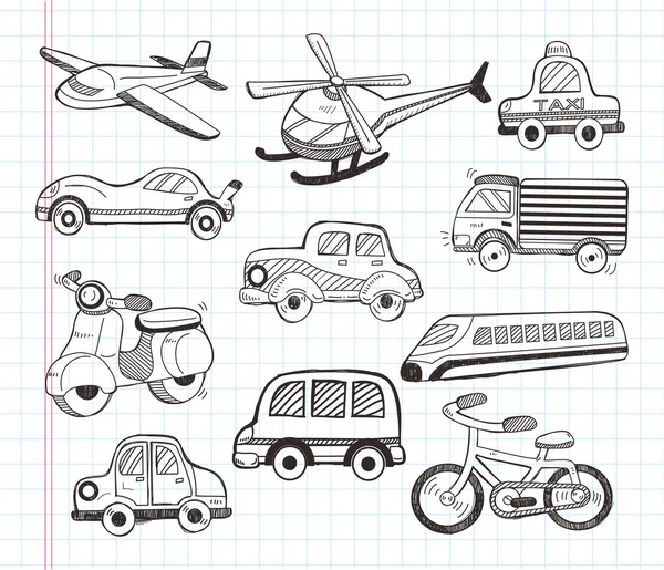 Ensemble d'icônes de transport — Image vectorielle