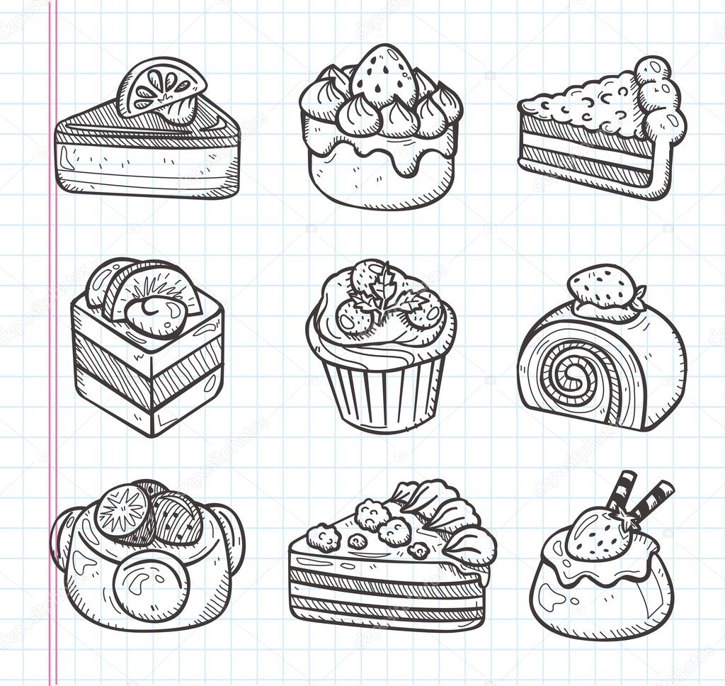 doodle cake icons