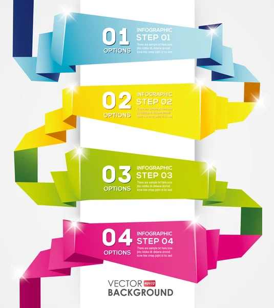 Infografía Plantilla de diseño, banner de origami — Vector de stock