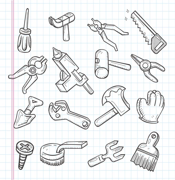 Icône outils doodle — Image vectorielle