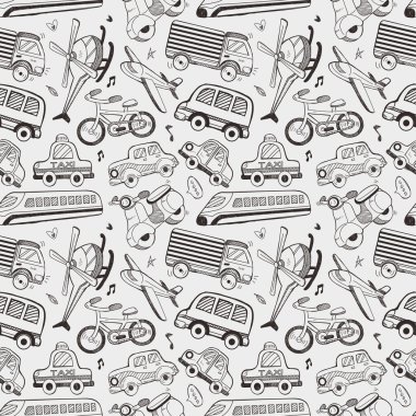 Dikişsiz doodle taşıma deseni