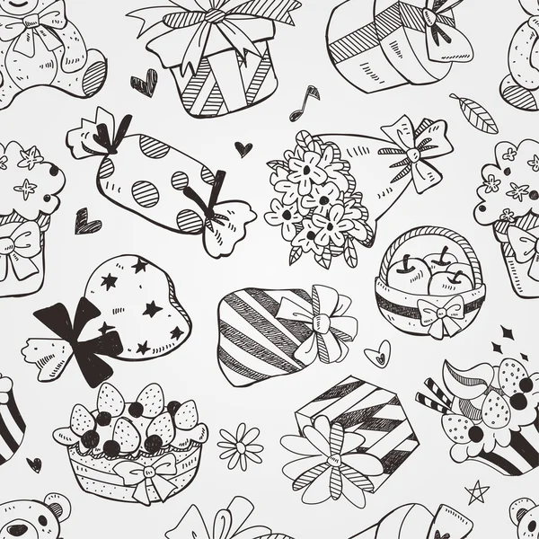 Pattern doodle birthday seamless — Stock Photo, Image