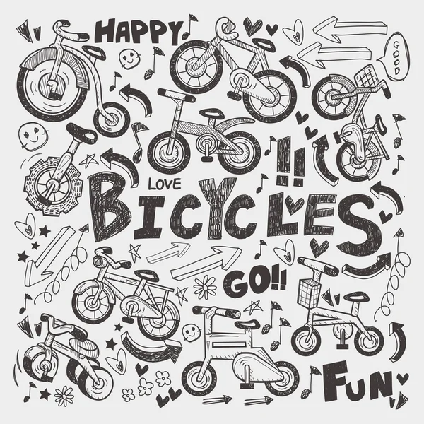 Élément vélo doodle — Image vectorielle