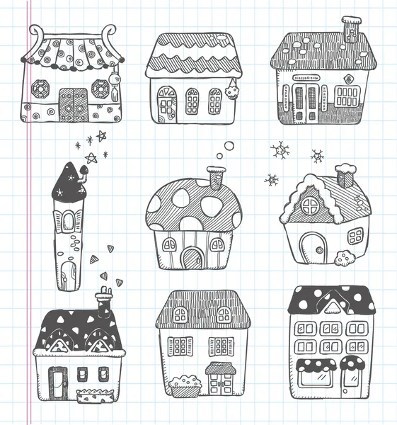 Doodle σπίτι εικονίδιο — Διανυσματικό Αρχείο