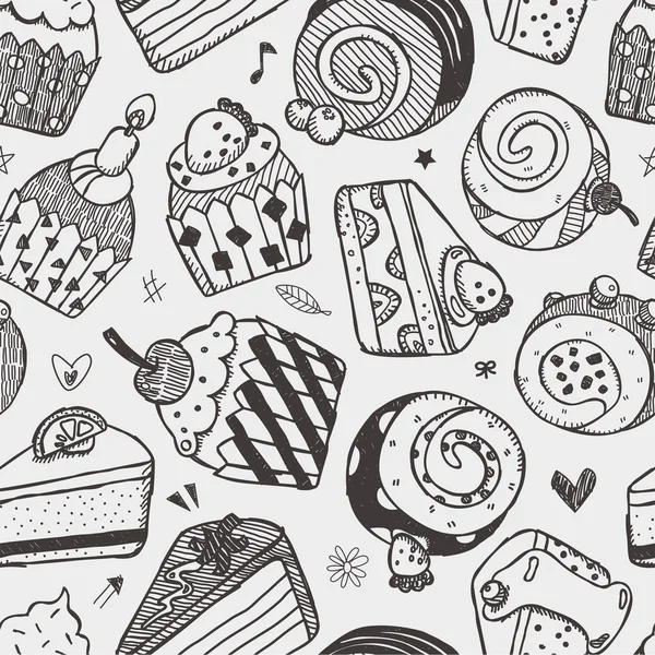 Seamless cake pattern — Stock Vector