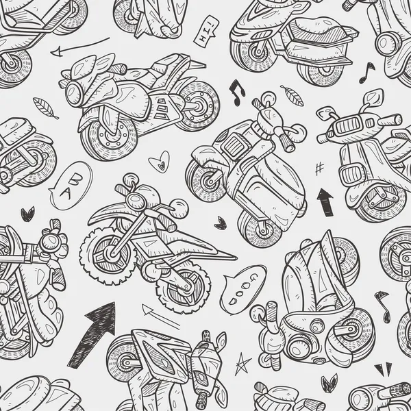 Seamless motorcycle pattern — Stock Vector