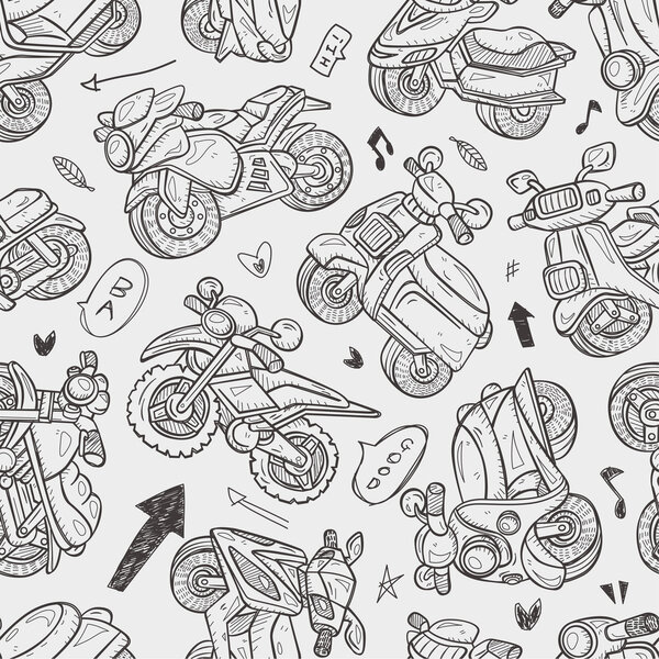 seamless motorcycle pattern