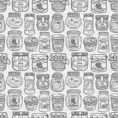 Dikişsiz doodle reçel desen