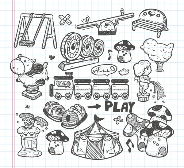 Doodle playground icons — Stock Illustration Doodle playground icons Royalty Free Stock Illustrations