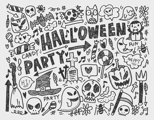Halloween semester doodle bakgrund — Stock vektor