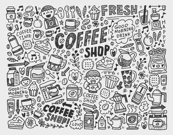 Doodle café elemento fondo — Archivo Imágenes Vectoriales