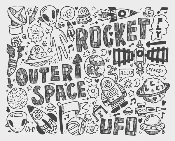 Elemento spazio Doodle — Vettoriale Stock