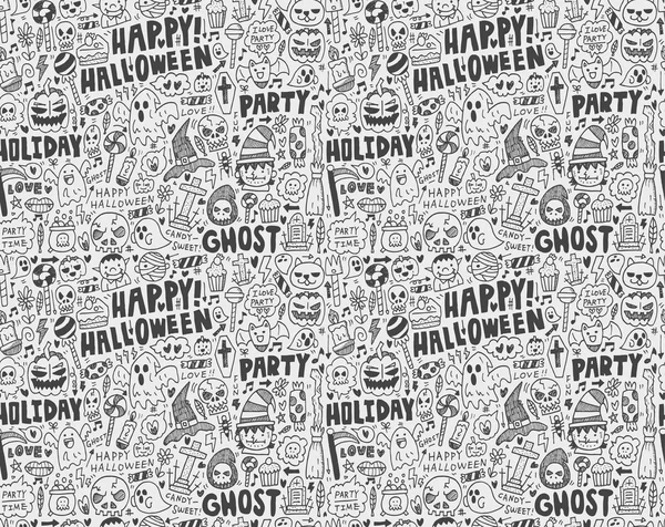 Sans couture doodle Halloween fond de vacances — Image vectorielle