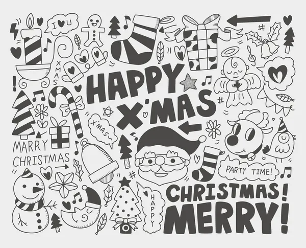 Doodle fondo de Navidad — Archivo Imágenes Vectoriales