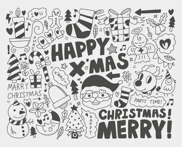 Doodle sfondo di Natale — Vettoriale Stock