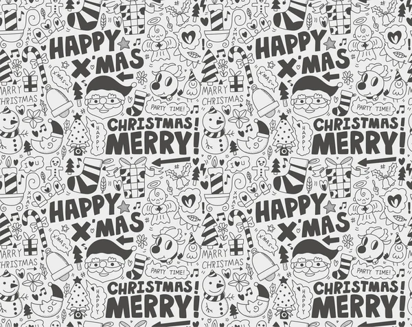 Seamless Doodle Christmas pattern — Wektor stockowy