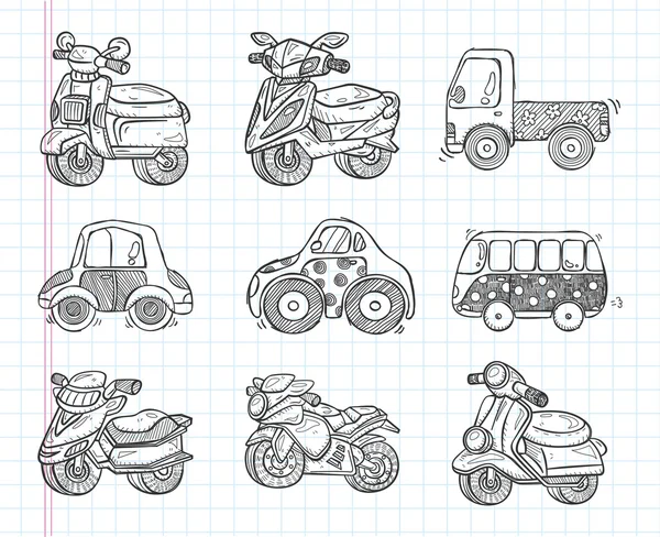Doodle transport ikonen — Stock vektor