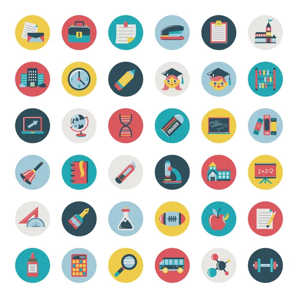 Set of Retro flat education icons,back to school — Stock Vector