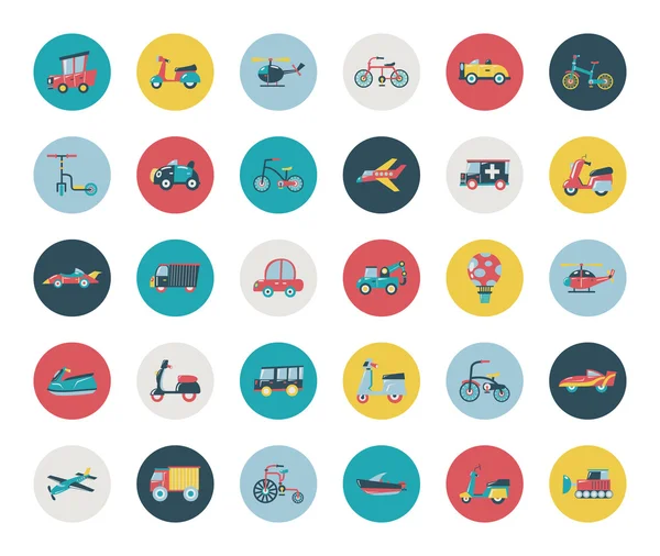 Set of flat transport icons — Stock Vector