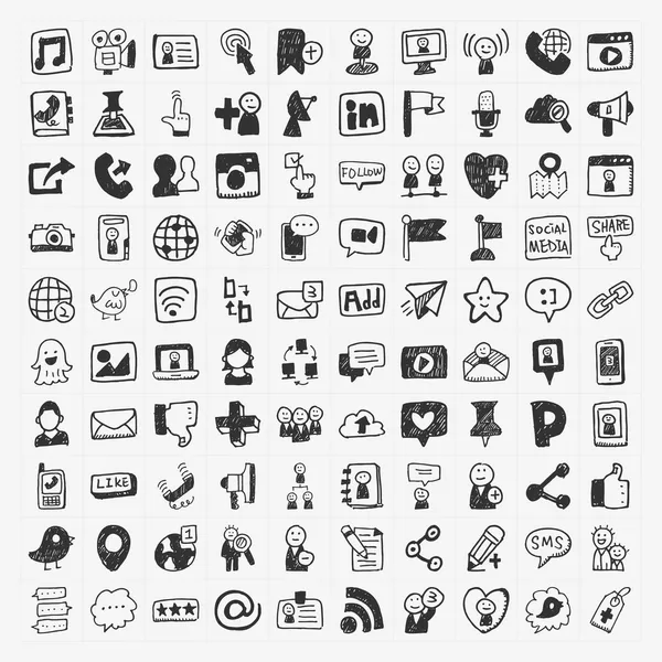 sosyal medya öğelerini doodle