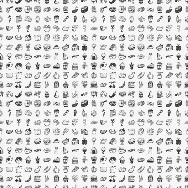 Dikişsiz doodle gıda desen