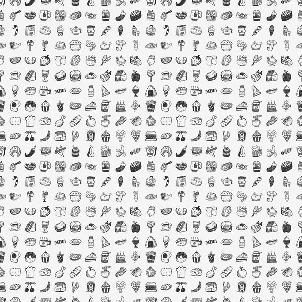 seamless doodle food pattern