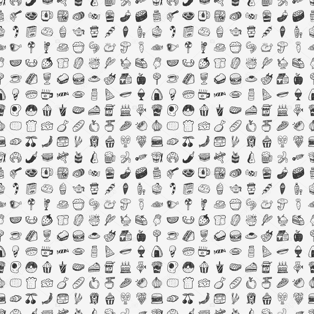 seamless doodle food pattern