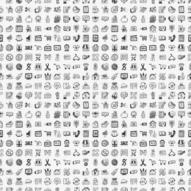 Dikişsiz doodle alışveriş desen