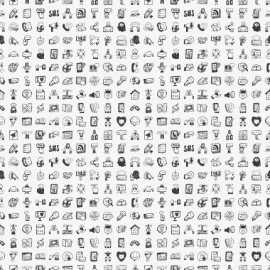 Dikişsiz doodle iletişim desen