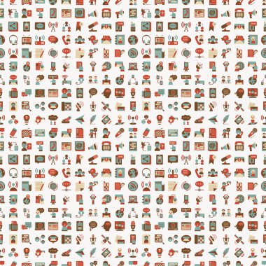 Dikişsiz retro düz iletişim desen