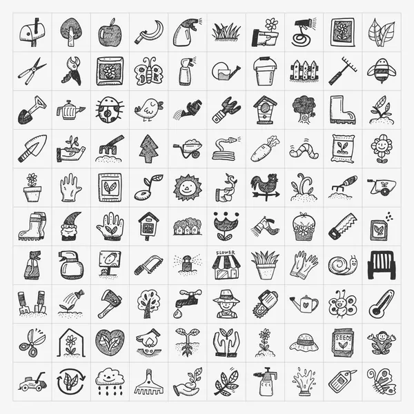 Doodle tuinieren pictogram — Stockvector