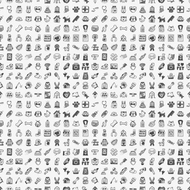 sorunsuz doodle evde beslenen hayvan desen