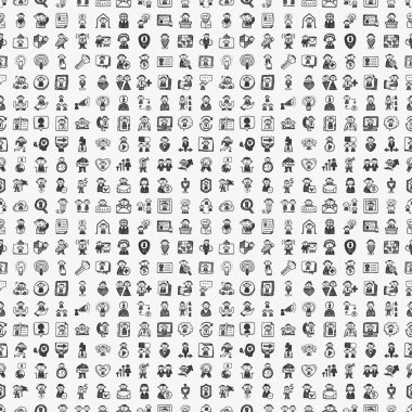 Dikişsiz doodle insanlar desen