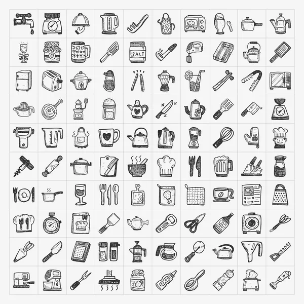 Doodle mutfak simgeler