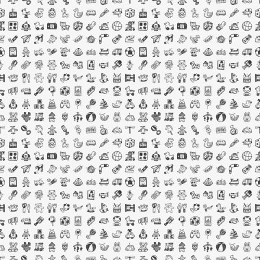 Dikişsiz doodle oyuncak desen