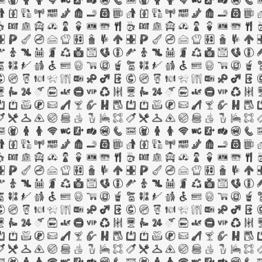 Dikişsiz doodle genel işareti desen