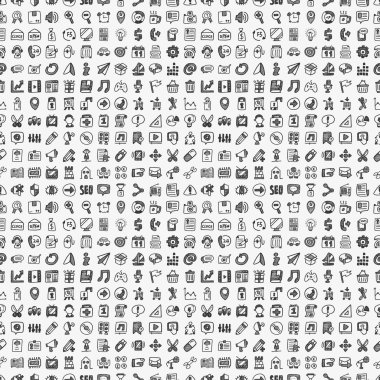 Dikişsiz doodle web deseni