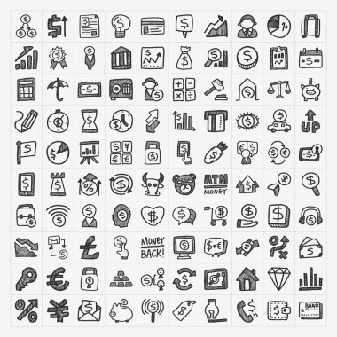 Doodle finansal simgeler