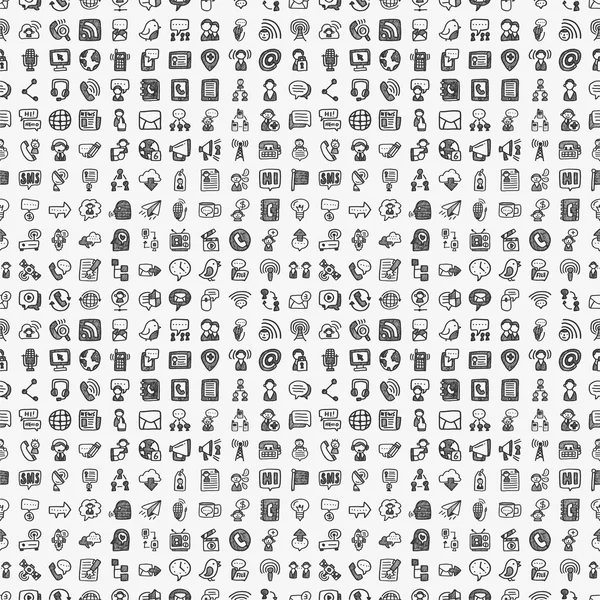 Seamless doodle communication pattern — Stock Vector