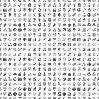 Dikişsiz doodle Eko desen