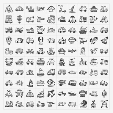 Doodle taşıma simgeler kümesi
