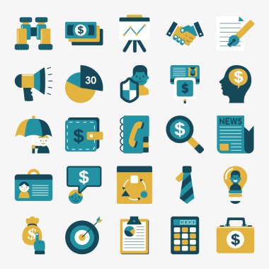 Retro düz iş simgesi