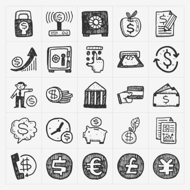 Doodle finansal simgeler