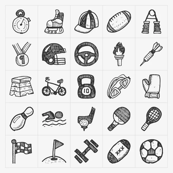 Doodle sport pictogrammen — Stockvector
