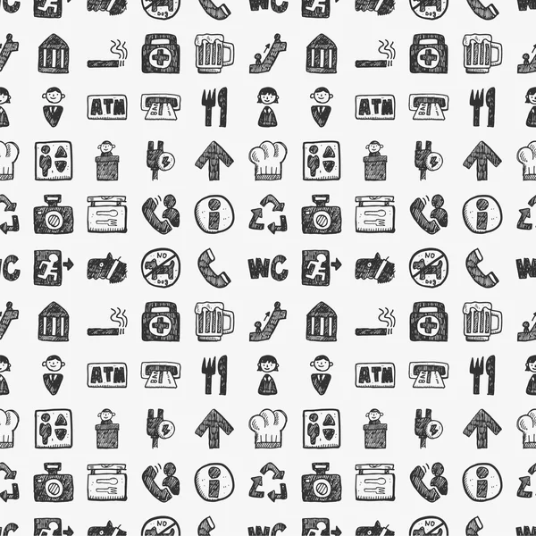 Motif de signe public sans couture doodle — Image vectorielle