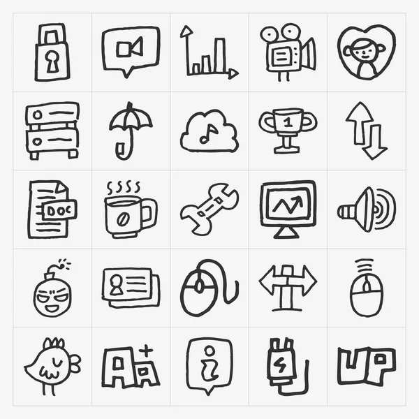 Doodle web icons set — Stock Vector
