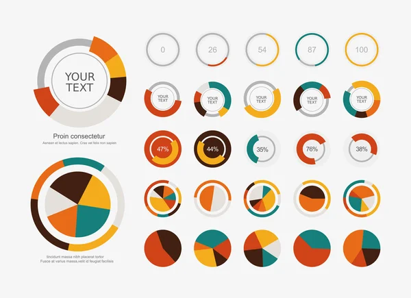 Iconos de gráfico de pastel — Vector de stock