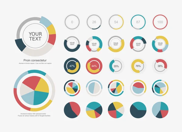 Icônes de graphique à secteurs — Image vectorielle