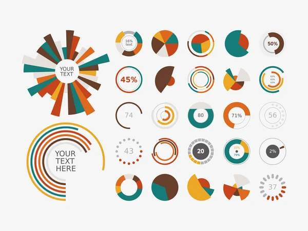 Cirkeldiagram pictogrammen — Stockvector