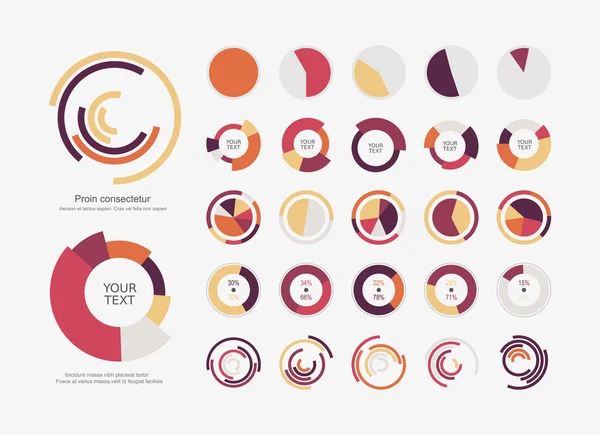 Cirkeldiagram pictogrammen — Stockvector